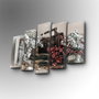 Wallity Cuadro decorativo en lienzo 5 piezas 5PUC-095 Multicolor